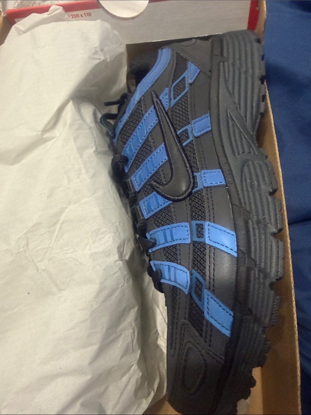 Nike Men’s Black and Blue Trail-Style Sneakers